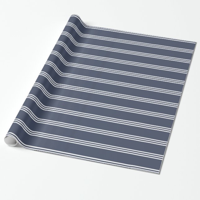 Papier Cadeau Bleu et blanc de la marine (Déroulé)