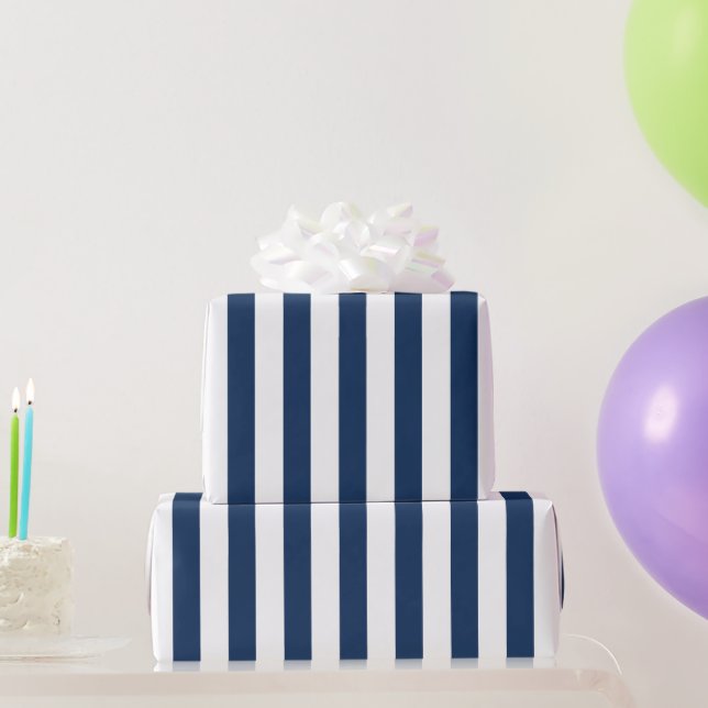 Papier Cadeau Bleu et blanc de la marine marine (Cadeaux de fête)