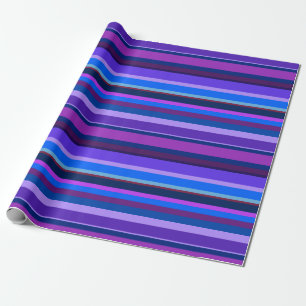 Papier Cadeau Bleu et violet bandes horizontales