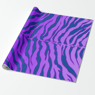 Papier Cadeau Bleu Et Violet Tiger Poster de animal