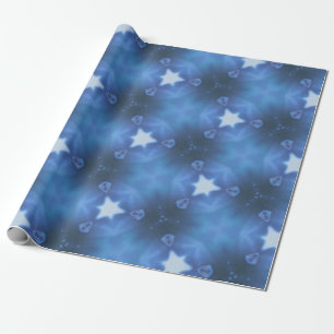 Papier cadeau bleu étoile