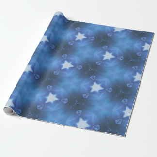 Papier cadeau bleu étoile