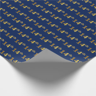 Papier Cadeau Bleu, événement d'or de Faux 14ème (quatorzièm