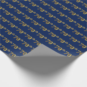 Papier Cadeau Bleu, événement d'or soixante-dixième de Faux