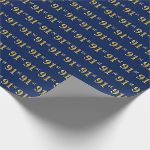 Papier Cadeau Bleu, Faux Or 91e (Quatre-Vingt-Onzième) Événement
