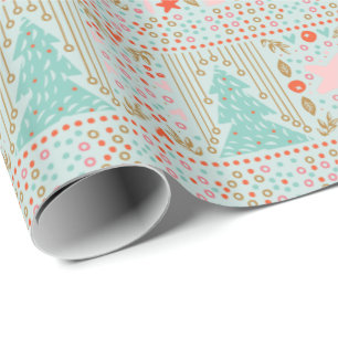 Papier Cadeau Bleu Festive Joli cadeau de Noël Papier enveloppan