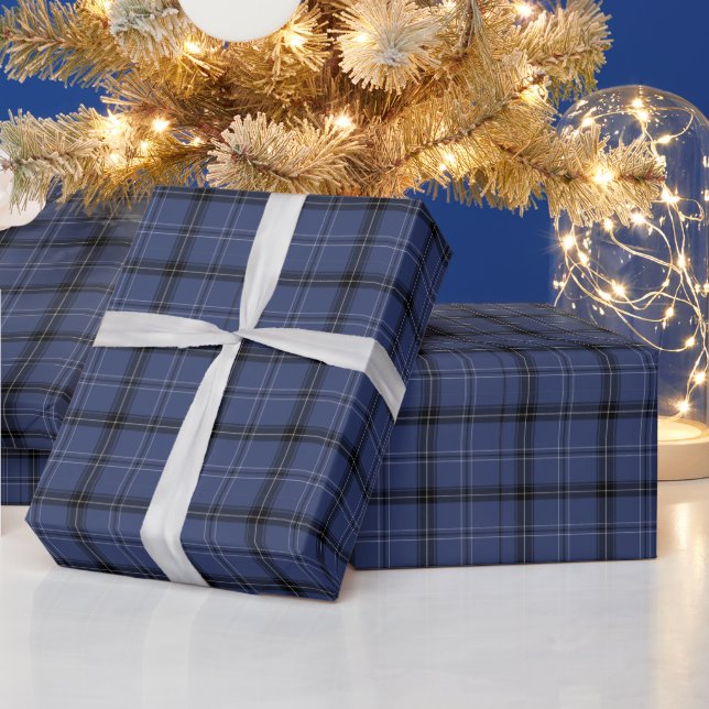 Papier Cadeau Bleu foncé Plaid Toutes les occasions (Vacances)
