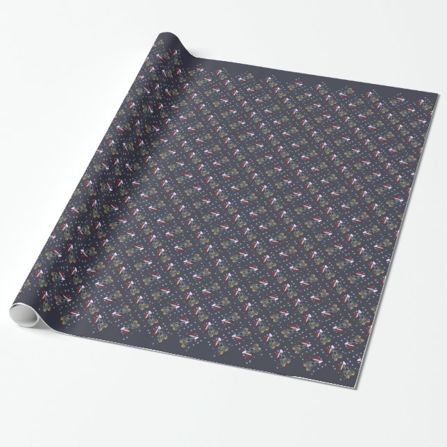 Papier Cadeau Bleu Heeler de Kawaii de Noël (Déroulé)