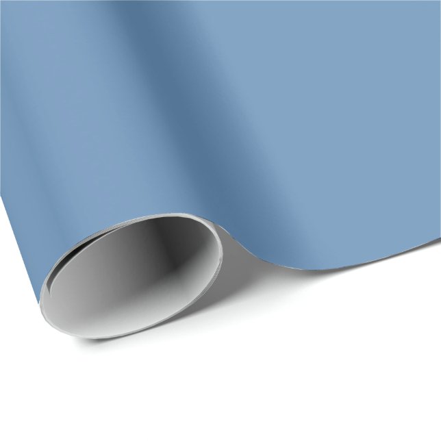 Papier Cadeau Bleu Lichen couleur solide Impression, Bleu clair  (Coin rond)