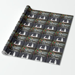 Papier Cadeau Bleu Lune Noël Nativité Enveloppe cadeau