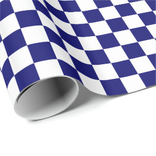 Papier Cadeau Bleu marine et blanc foncé Checkered