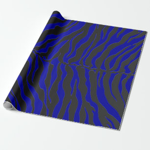 Papier Cadeau Bleu Marine Et Bleu Tigre Noir Stripes Poster de a