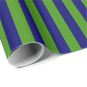 Papier Cadeau Bleu marine foncé et rayure verte