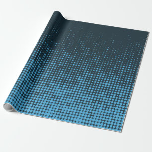 Papier Cadeau Bleu, moderne, rétro, cool, motif à points tendanc