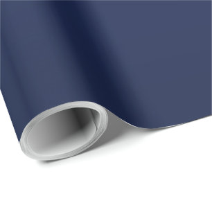 Papier Cadeau Bleu Nuit Classique Svelte Rayures Ivoire