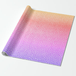 Papier Cadeau Bleu orange rose jaune mosaïque Motif Abstrait