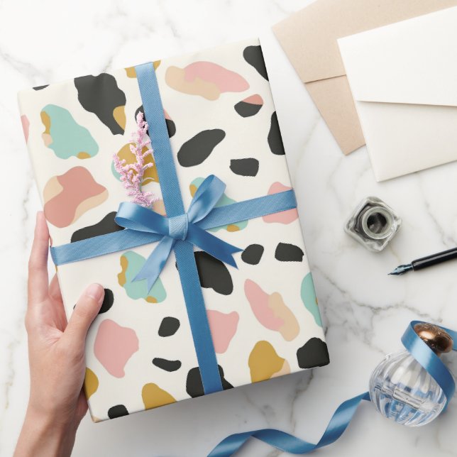 Papier Cadeau Bleu Pastel Leopard Spots (Cadeaux)