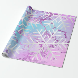 Papier Cadeau Bleu pourpre de marbre de vacances de Noël de