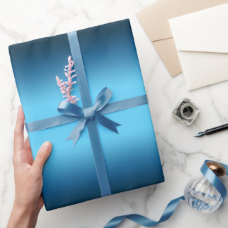 Papier Cadeau Bleu rayé