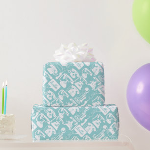 Papier Cadeau Bleu rétro ou n'importe quelle couleur Motif télép