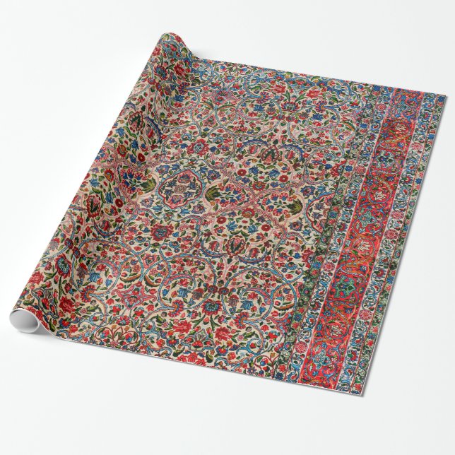 Papier Cadeau Bleu rouge de Perse du Sud  (Déroulé)