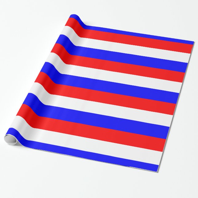 Papier Cadeau Bleu rouge - Drapeau russe (Déroulé)