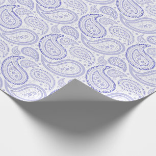 Papier Cadeau Bleu royal de Paisley sur le papier d'emballage