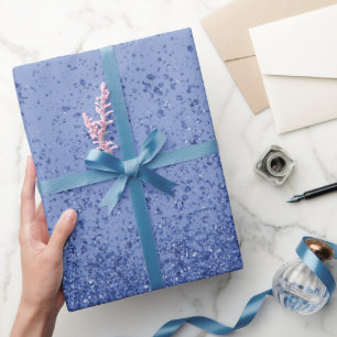 Papier Cadeau Bleu Royal Faux Paillettes 