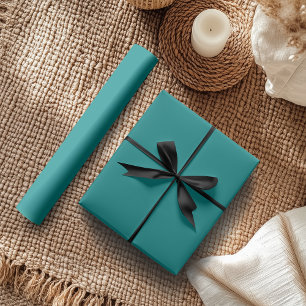 Papier Cadeau Bleu sarcelle uni Classique Élégant