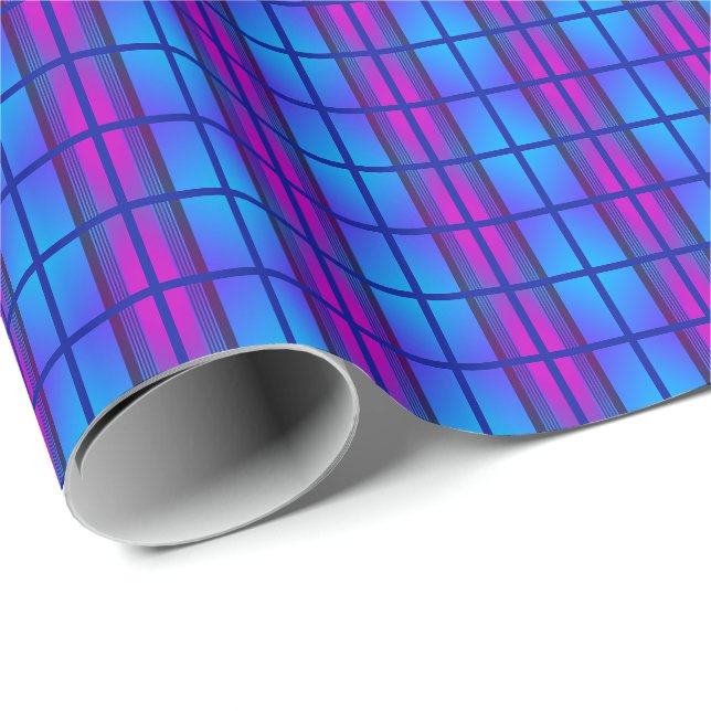 Papier Cadeau Bleu Violet Néon (Coin rond)