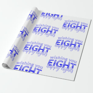 Papier Cadeau bleu vous souhaitant plaisir hanoukka
