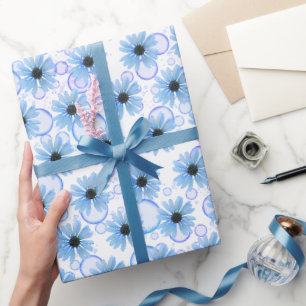 Papier Cadeau Bleus Bleus Baies Et Bulles