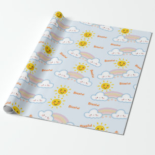 Papier Cadeau Blisser soleil et Rainbow Joyeux nuages, soleil
