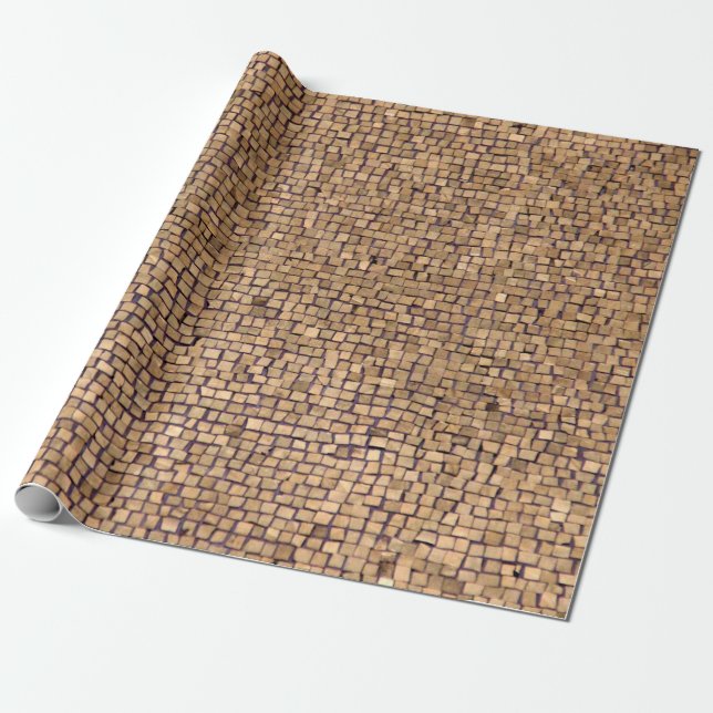 Papier Cadeau Bloc de briques Brown (Déroulé)