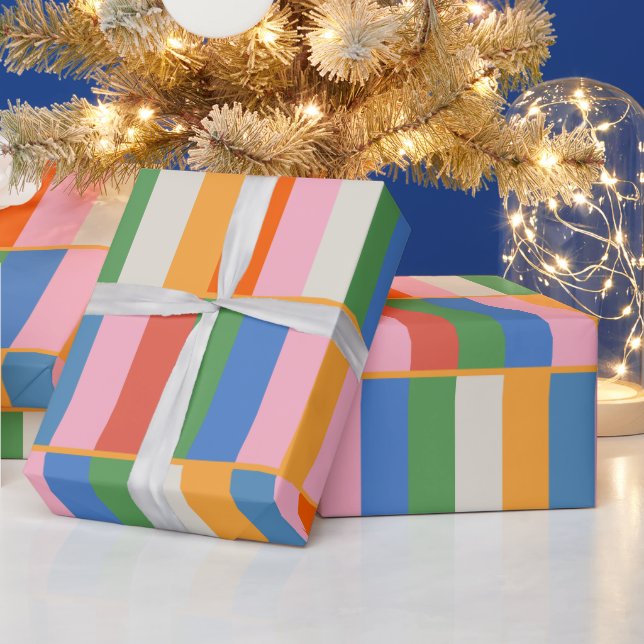 Papier Cadeau Blocs longs Motif Pop coloré (Vacances)