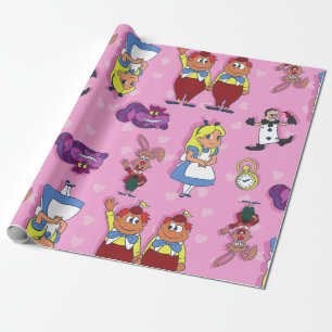 Papier Cadeau blonde Alice au pays des merveilles Cheshire Chat 