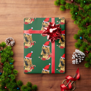 Papier Cadeau Bloodhin à Noël de Santa Hat