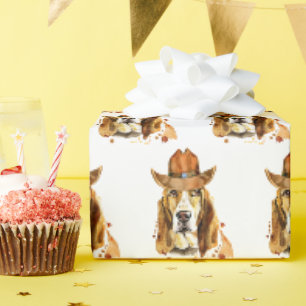 Papier Cadeau Bloodhof avec Cowboy Casquette