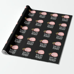 Papier Cadeau Blow Your Mind Funny Cerveau Pun Dark BG