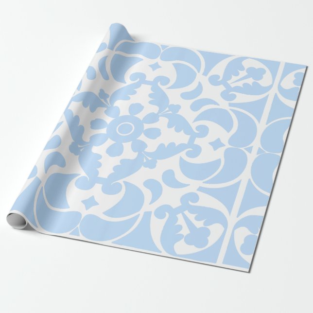 Papier Cadeau Blue Azulejos portugais espagnol méditerranéen (Déroulé)