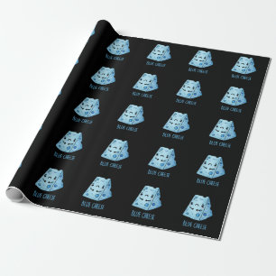Papier Cadeau Blue Cheese Funny Food Pun Dark BG