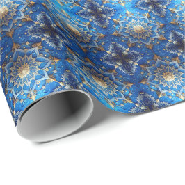 Papier Cadeau Blue Decorative Holiday Wrapping Paper
