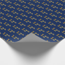 Papier Cadeau Blue, Faux Gold 12e (Douzième)