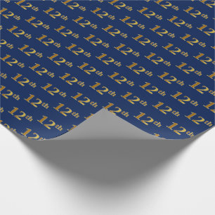 Papier Cadeau Blue, Faux Gold 12e (Douzième)