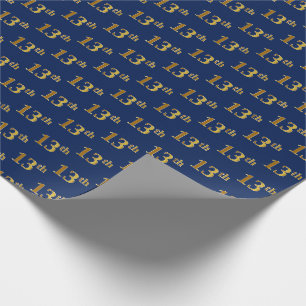 Papier Cadeau Blue, Faux Gold 13e (treizième) événement