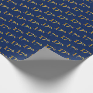 Papier Cadeau Blue, Faux Gold 17e (dix-septième)