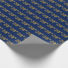 Papier Cadeau Blue, Faux Gold 20th (Vingtième) Event