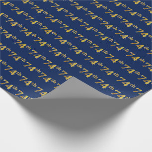 Papier Cadeau Blue, Faux Gold 74e (Soixante-quatorzième)