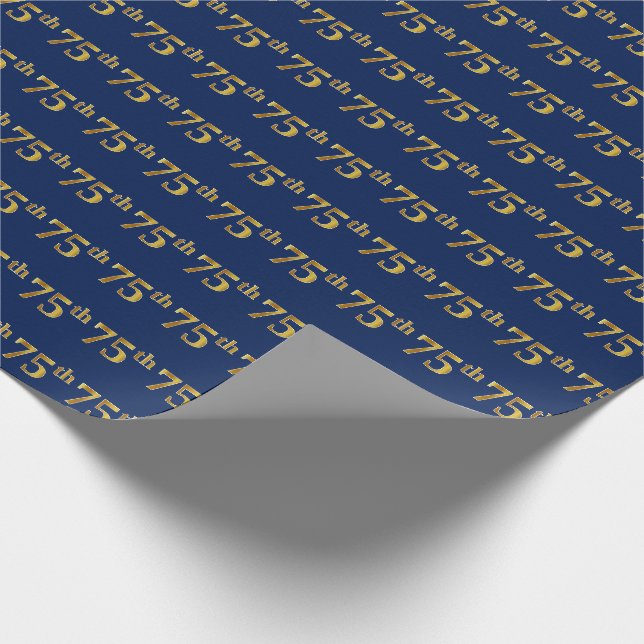 Papier Cadeau Blue, Faux Gold 75e (Soixante-quinzième) (Coin)