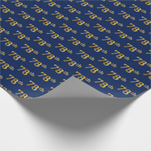 Papier Cadeau Blue, Faux Gold 78e (Soixante-dix-huitième)